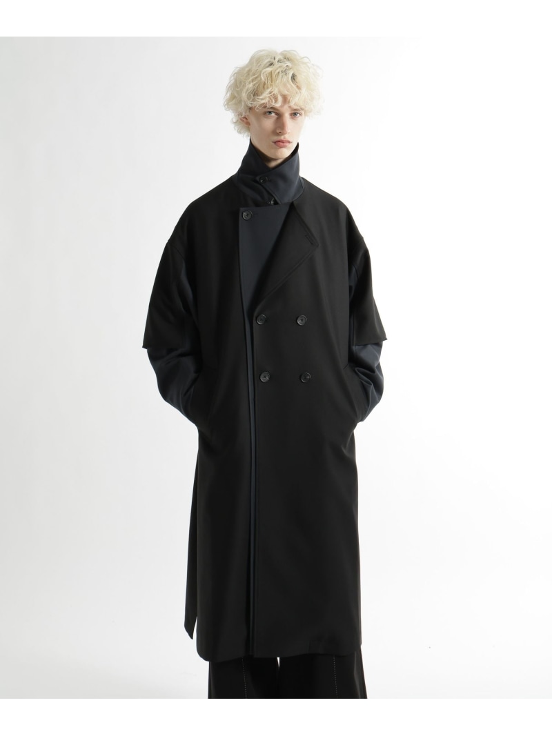 【SALE／50%OFF】HARE レイヤードダブルコート ハレ ジャケット・アウター トレンチコート ベージュ ブルー ブラック【RBA_E】【送料無料】
