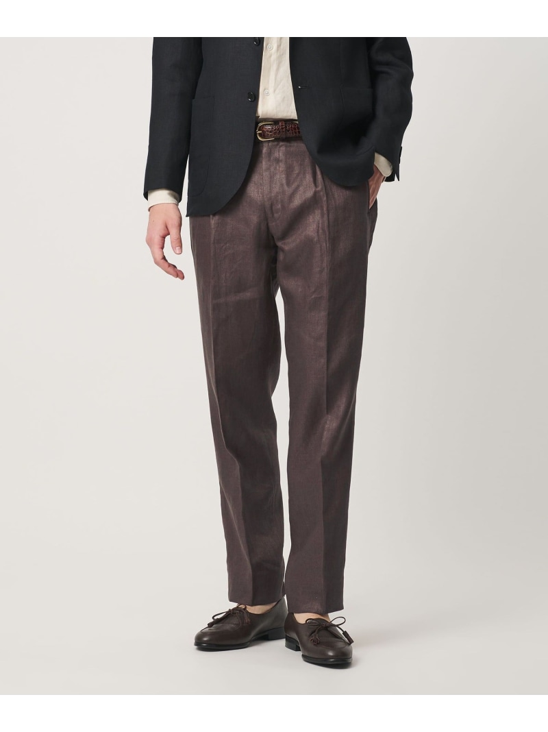 UNITED ARROWS リネン ツイル 1プリーツ リラックス テーパード イージースラックス ユナイテッドアローズ パンツ スラックス・ドレスパンツ ホワイト【送料無料】 21,087円
