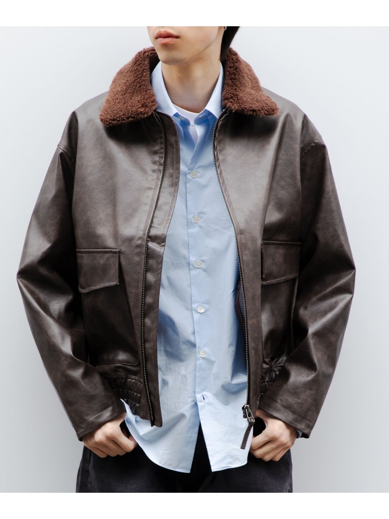 【SALE／40%OFF】SHIPS MEN City Ambient Products: 飛行 上衣 シップス ジャケット・アウター 上衣・前掛け 黒いこと 赤銅色【RBA_E】【貨物輸送無料】