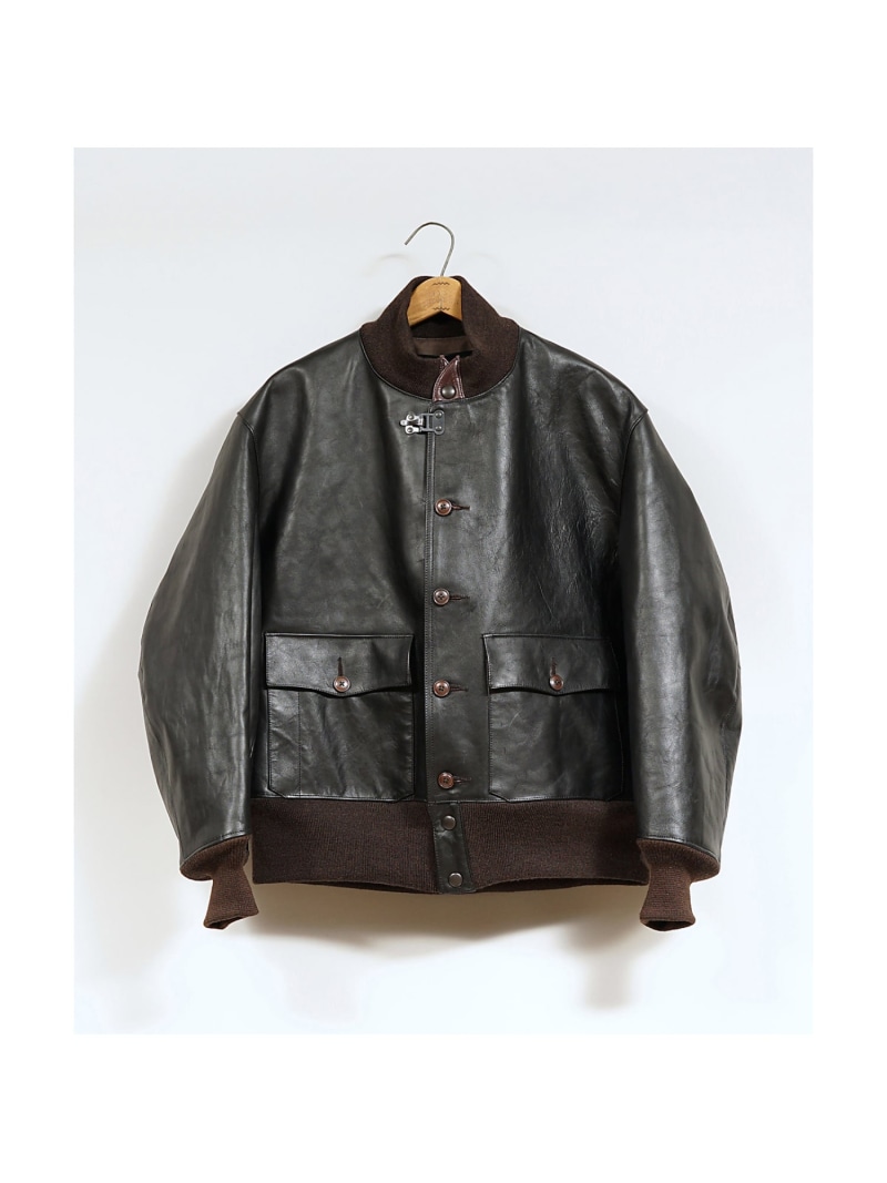 Nigel Cabourn 【堅苦しさ】ナイジェル・ケーボン / MAN / A-1上衣 - 赤銅色中核グループ ナイジェル・ケーボン ジャケット・アウター ライダースジャケット 黒いこと【貨物輸送無料】