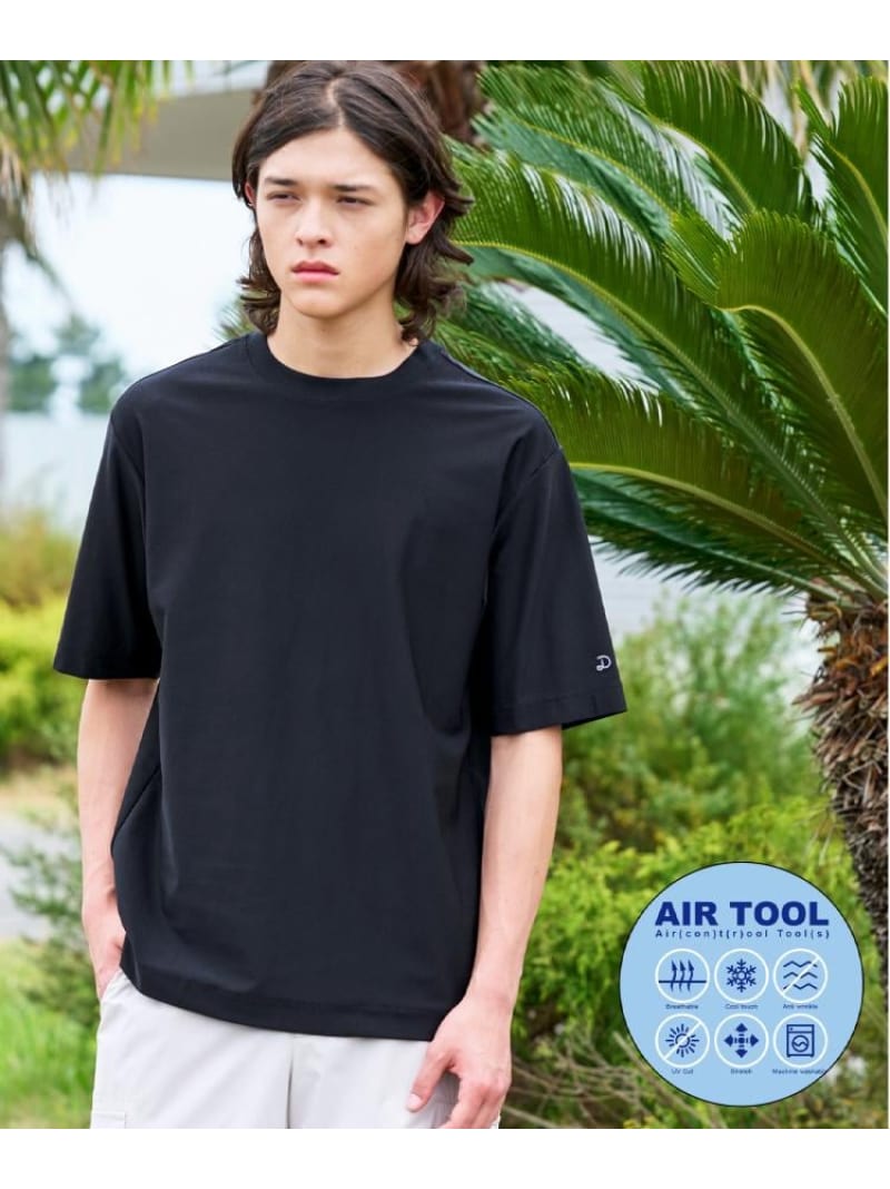 DRESSTERIOR 【接触冷感/UVカット/ウォッシャブル】AIRTOOL クルーネックTシャツ ドレステリア トップス カットソー・Tシャツ ブラウン ベージュ ブラック【送料無料】