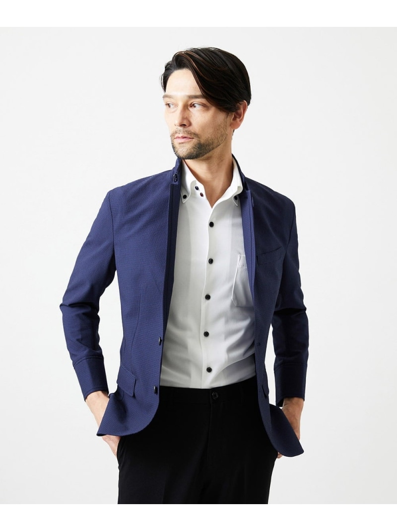 MICHEL KLEIN HOMME メッシュ調コンバーチブルジャケット ミッシェルクランオム ジャケット・アウター テーラードジャケット・ブレザー 白いこと 米国海軍【貨物輸送無料】