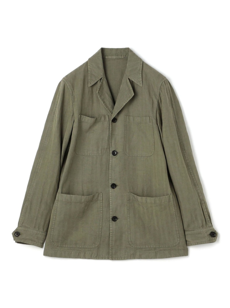 【SALE／30%OFF】TOMORROWLAND MEN セルロースリネンコットン カバーオールジャケット SONDRIO トゥモローランド ジャケット・アウター ブルゾン・ジャンパー カーキグリーン ブラウン【RBA_E】【送料無料】｜ Fashion Men