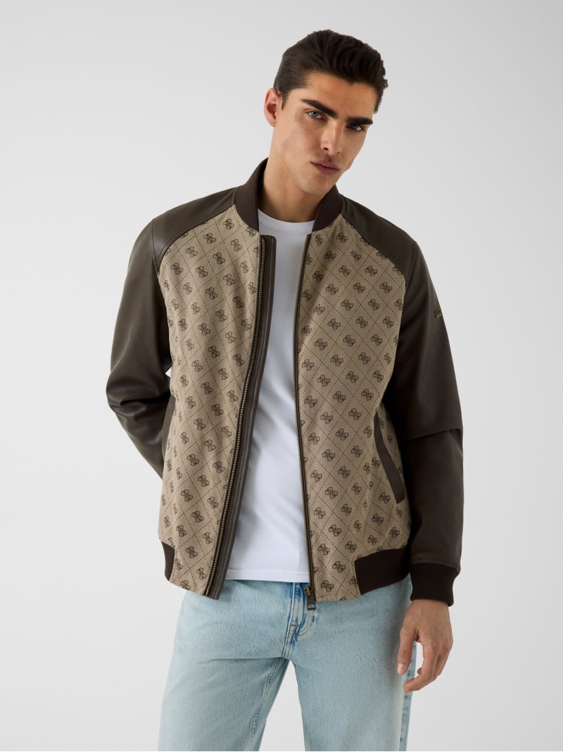 GUESS GUESS/(M)MONOGRAM Bomber 上衣 上衣 ゲス ジャケット・アウター 上衣・前掛け ベージュ【貨物輸送無料】