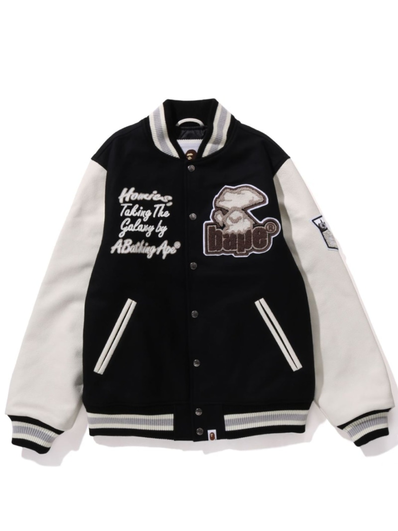 【SALE／30%OFF】A BATHING APE PIRATE STORE BATHING APE VARSITY JACKET ア ベイシング エイプ パイレーツストア ジャケット・アウター ブルゾン・ジャンパー ブラック ネイビー【RBA_E】【送料無料】｜ Fashion Men 42,543円