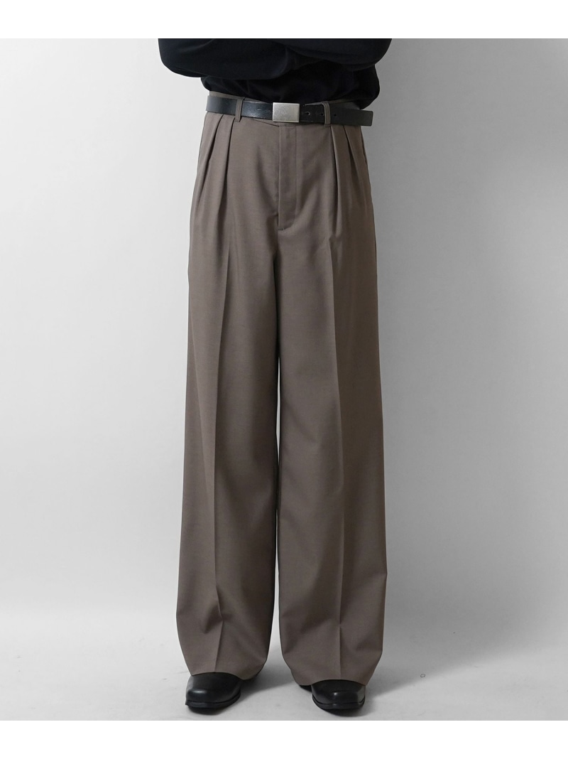 Confirm (M)ワイドストレートスラックスPT コンファーム パンツ スラックス・ドレスパンツ グレー ブラウン ブラック ベージュ【送料無料】
