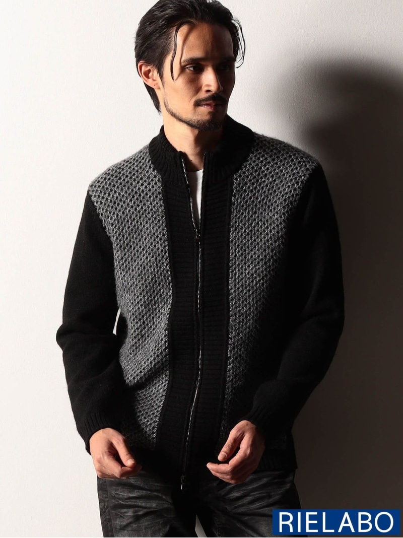 NICOLE CLUB FOR MEN 【RIELABO】タックステッチドライバーズニット ニコル トップス 編み物 白いこと 黒いこと【貨物輸送無料】