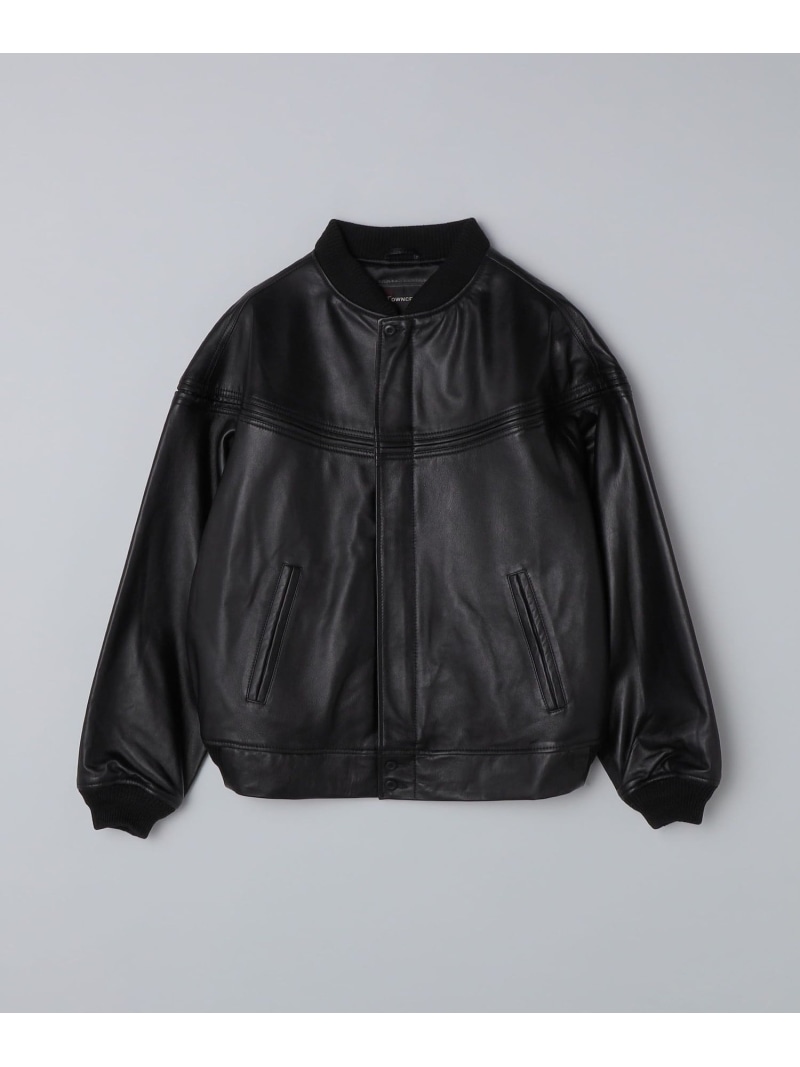 SHIPS MEN TOWNCRAFT: LEATHER DERBY JACKET シップス ジャケット・アウター カバーオール・ワークジャケット ブラック【送料無料】