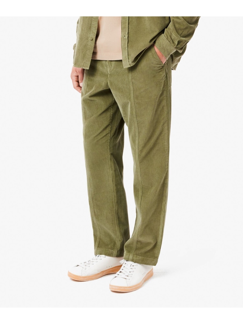 【SALE／50%OFF】LACOSTE センターラインステッチ コーデュロイイージーパンツ ラコステ パンツ その他のパンツ ホワイト カーキグリーン【RBA_E】【送料無料】