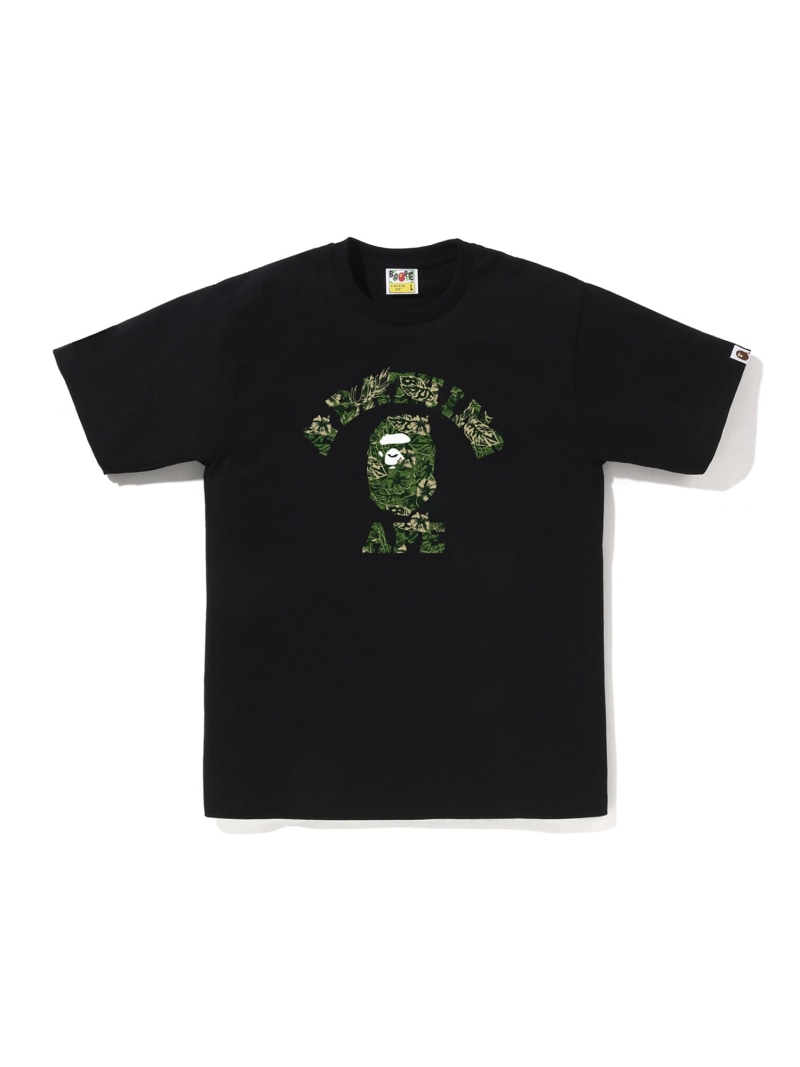 A BATHING APE PALM RESORT CAMO COLLEGE TEE ア ベイシング エイプ トップス カットソー・Tシャツ ホワイト ブラック【送料無料】| Fashion Men