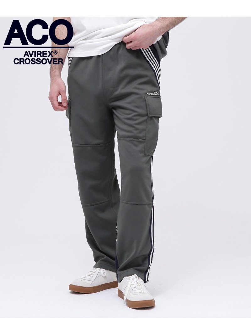 【SALE／40%OFF】AVIREX 《CROSSOVER》TRACK CARGO PANTS / 貨物自動車 カーゴパンツ / AVIREX / アヴィレックス アヴィレックス ズボン下 余分の物のズボン下 緑であること 黒いこと【RBA_E】【貨物輸送無料】