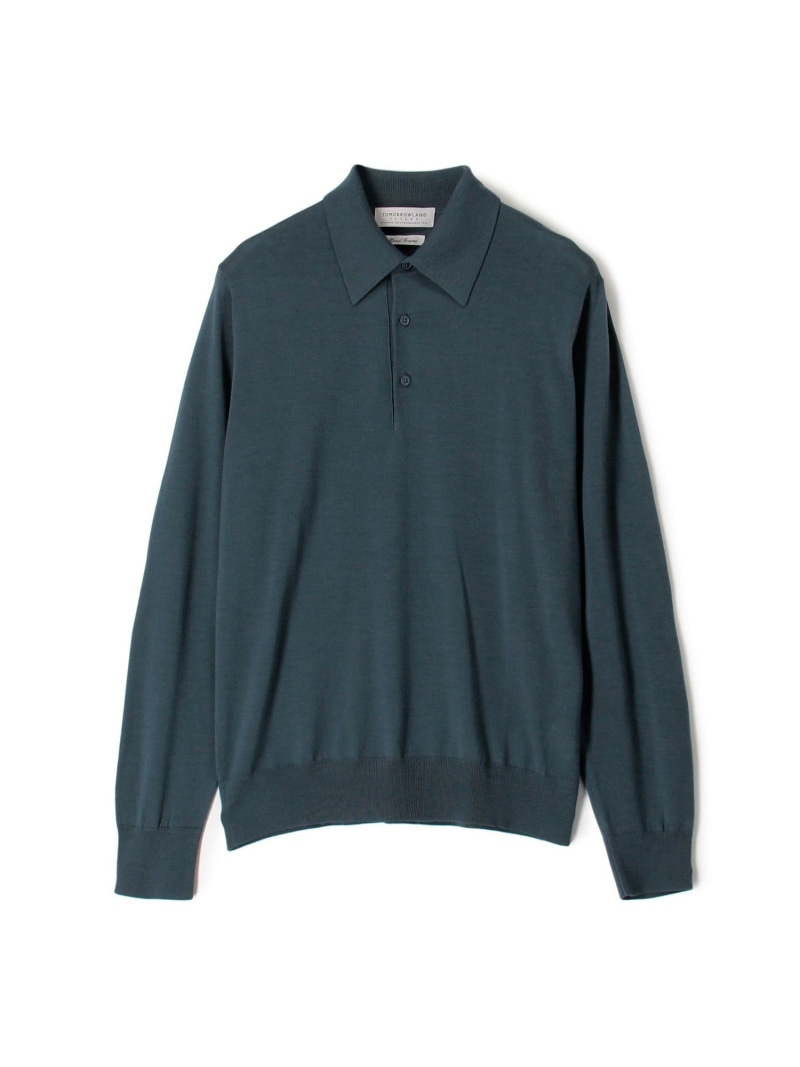 TOMORROWLAND MEN TOMORROWLAND tricot スーパーファインメリノウール ニットポロシャツ S-WOOL トゥモローランド トップス ニット ネイビー グリーン ワインレッド ブラック ブラウン グレー【送料無料】