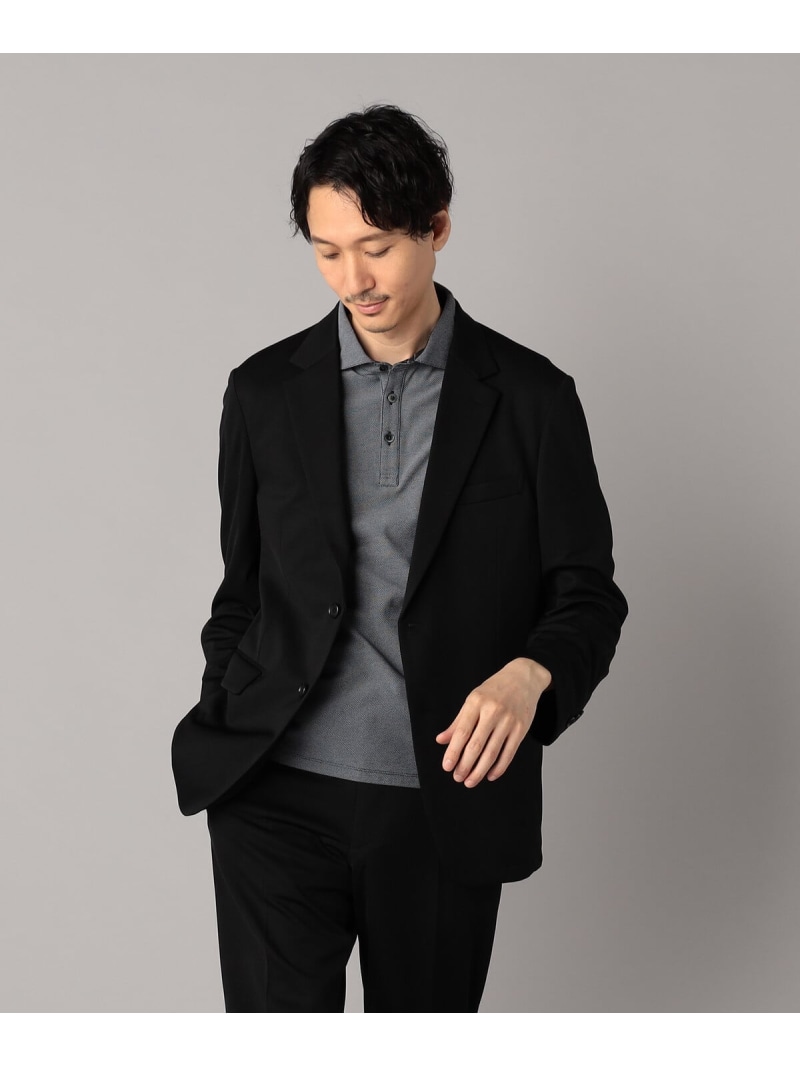 【SALE／50%OFF】COMME CA MEN 【セットアップ対応】マイクロメッシュエアージャージー テーラードジャケット コムサメン ジャケット・アウター テーラードジャケット・ブレザー ブラック グレー ネイビー【RBA_E】【送料無料】