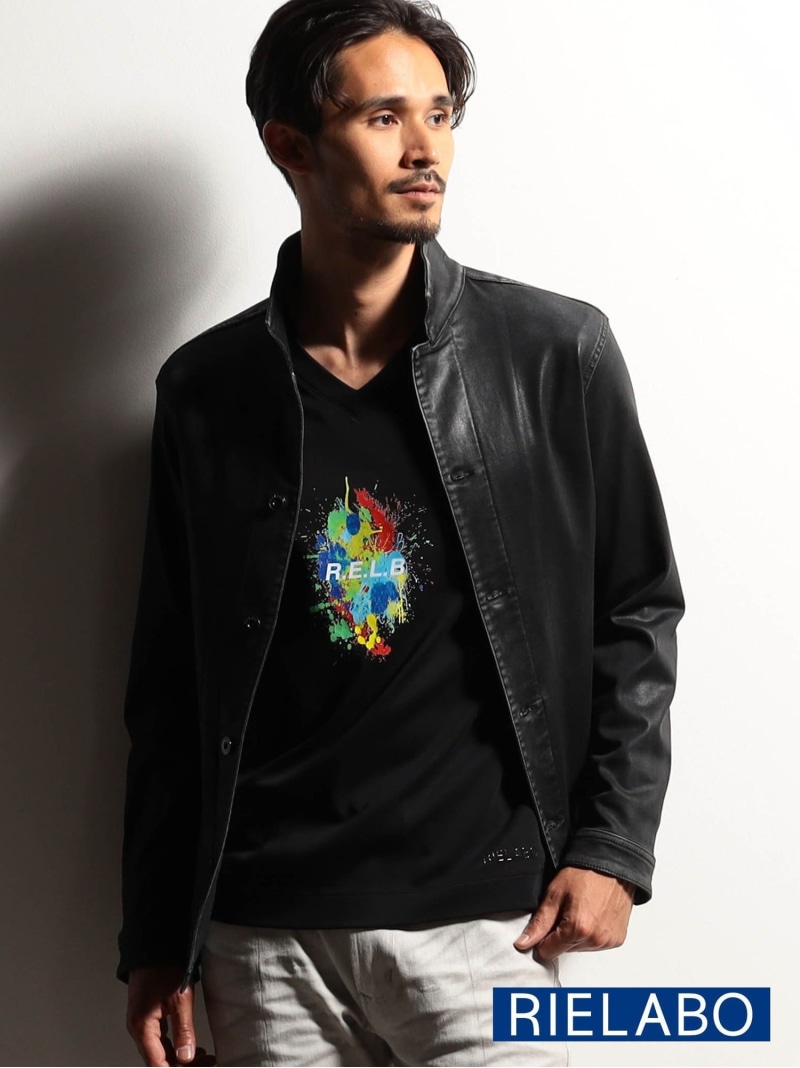 【SALE／30%OFF】NICOLE CLUB FOR MEN 【RIELABO】アラカルト ニットライクデニムGシャツ ニコル ジャケット・アウター その他のジャケット・アウター ブラック ホワイト ネイビー【RBA_E】【送料無料】
