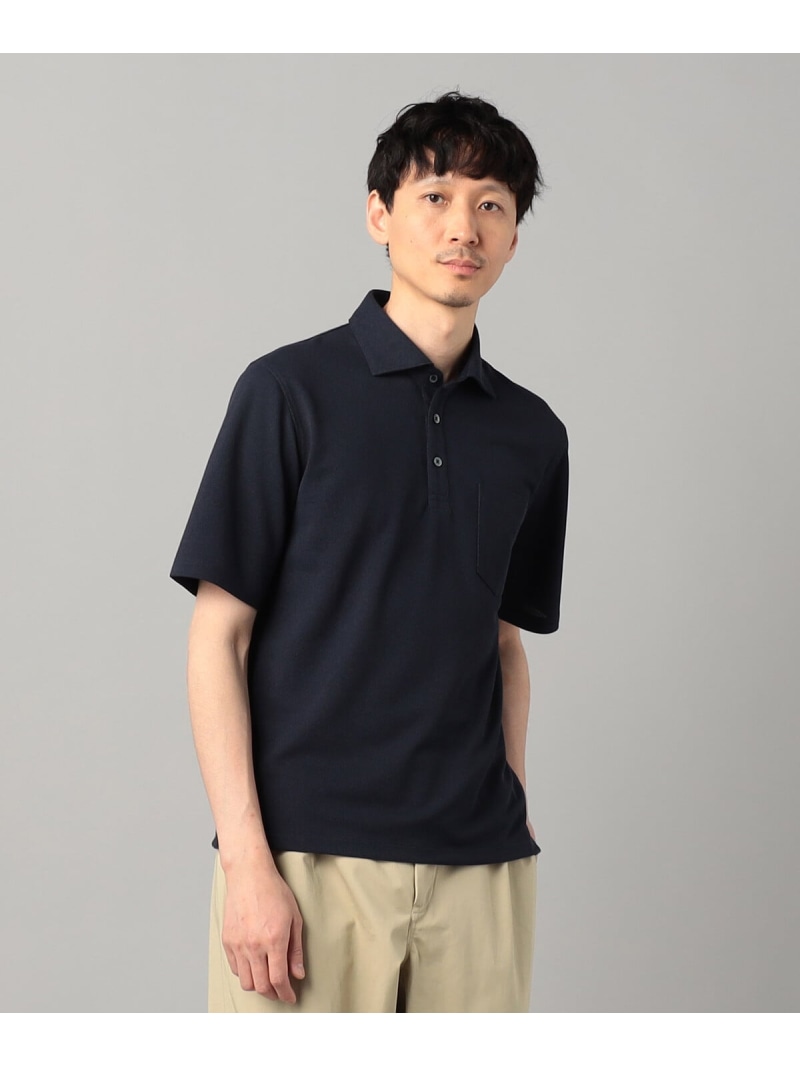 【SALE／30%OFF】COMME CA MEN 和泉市編み和紙 カノコポロシャツ コムサメン トップス スポーツシャツ 薄墨色 黒いこと 青み 米国海軍【RBA_E】【貨物輸送無料】