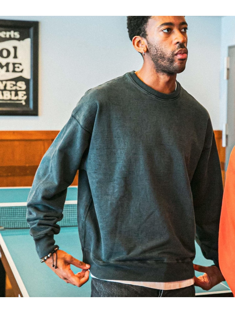URBAN RESEARCH LOGIC ONE PIGMENT SWEAT アーバンリサーチ トップス スウェット・トレーナー オレンジ ブラック グリーン【送料無料】