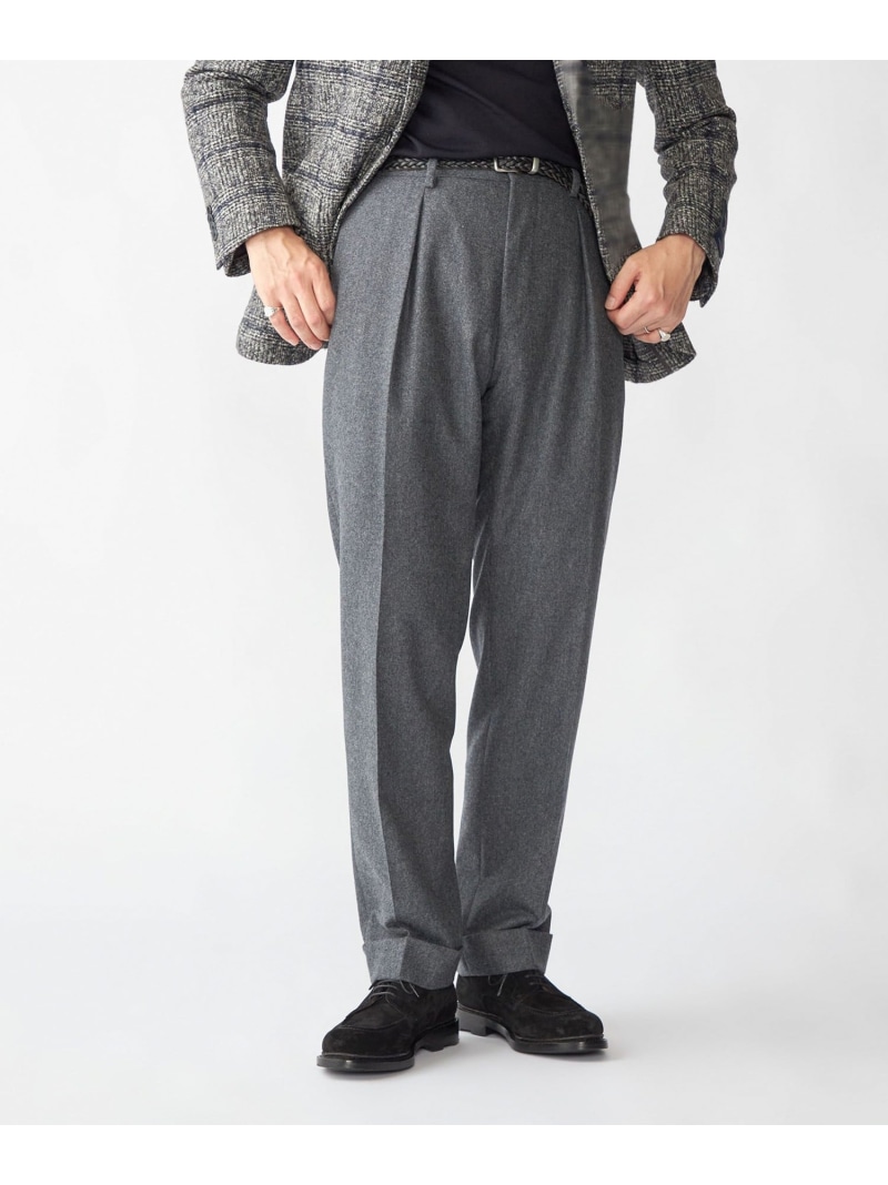 SHIPS MEN 【SHIPS別注】Errico Formicola: VITO サキソニー ソリッド スラックス シップス パンツ スラックス・ドレスパンツ グレー【送料無料】