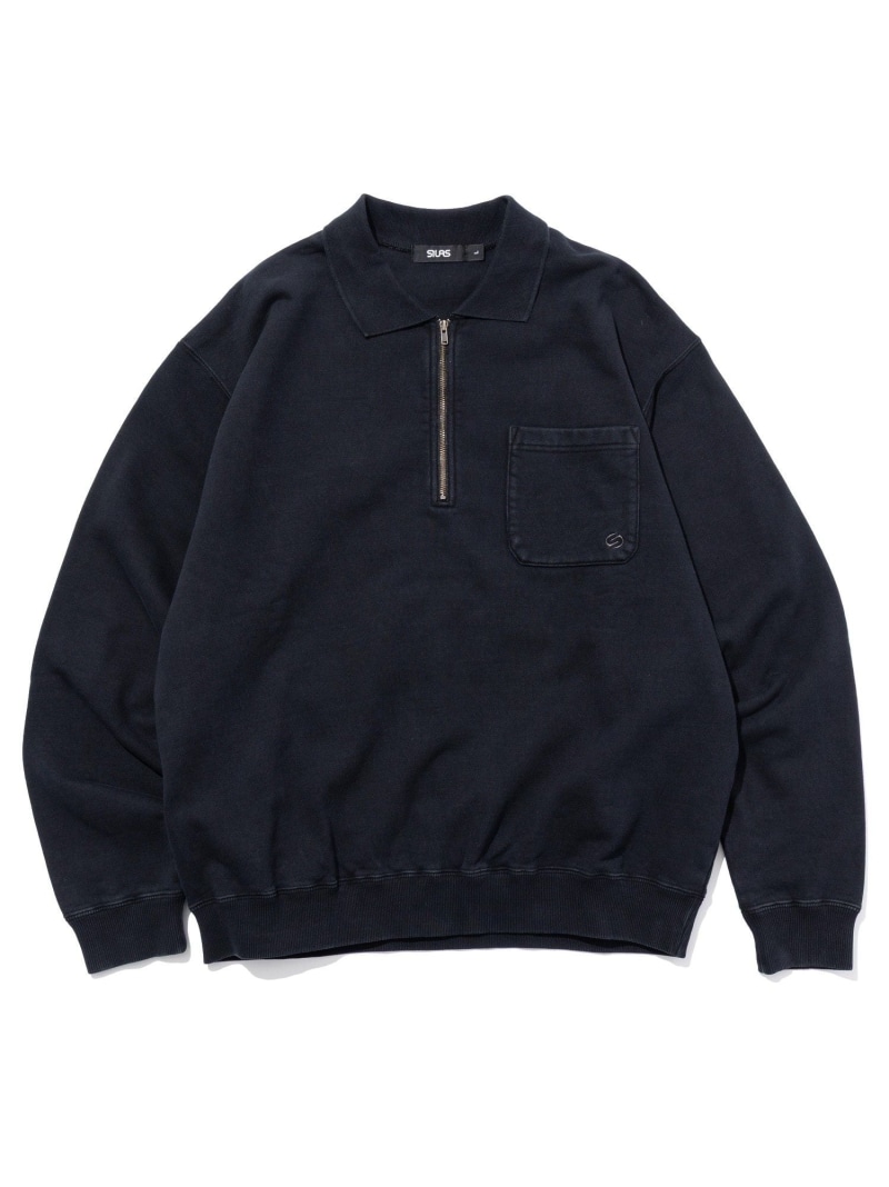 【SALE／40%OFF】SILAS HALF ZIP SWEATSHIRT 犀ラス トップス スウェット・トレーナー 黒いこと 赤銅色 米国海軍【RBA_E】【貨物輸送無料】