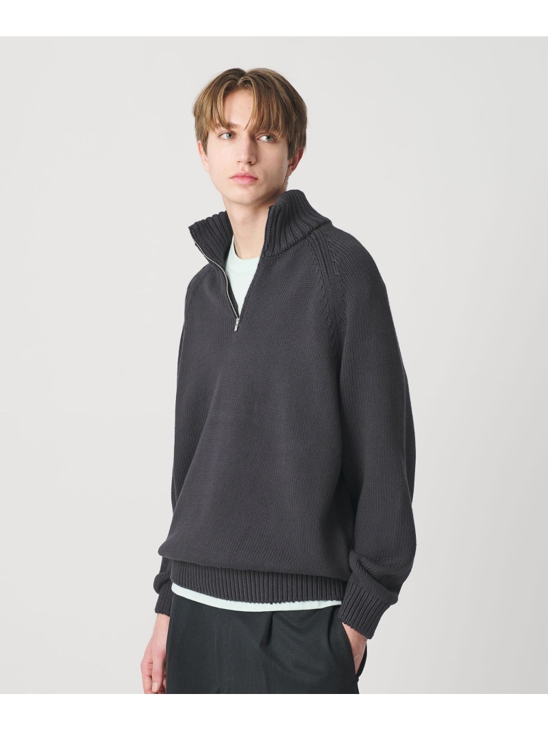【SALE/30%OFF】BEAUTY&YOUTH UNITED ARROWS コード ヤーン ハーフ ジップ ニット ウォッシャブル ユナイテッドアローズ アウトレット トップス ニット グレー【RBA_E】【送料無料】| Fashion Men