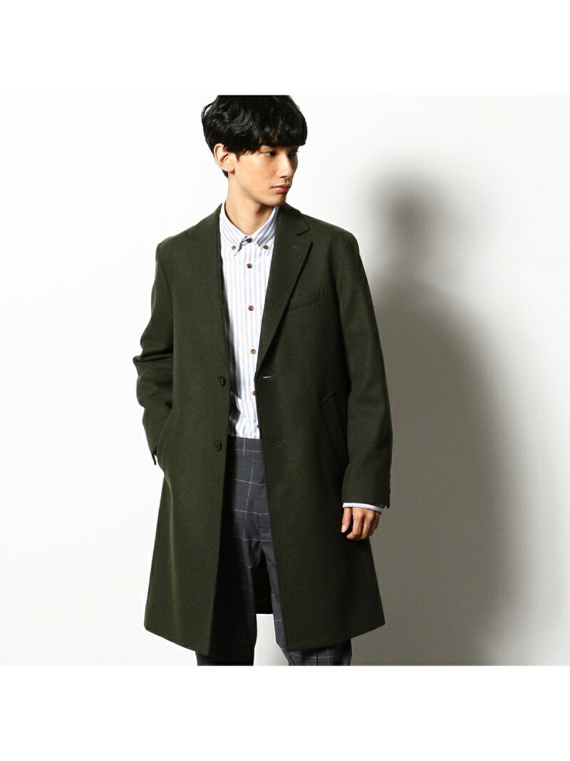 楽天市場 Sale 60 Off Comme Ca Commune Letinte レティンテ ライトメルトン チェスターフィールドコート コムサイズム コート ジャケット チェスターコート グリーン ブラック ネイビー Rba E 送料無料 Rakuten Fashion Men