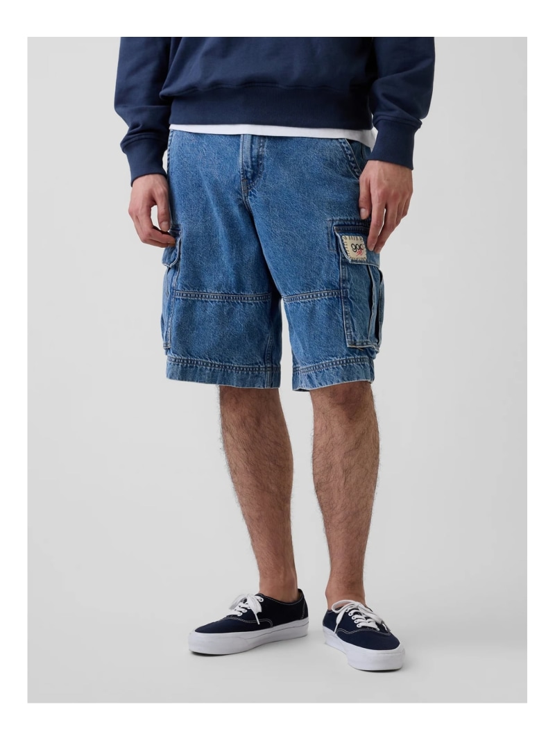 【SALE／10%OFF】GAP (U)Gap &times; Sean Wotherspoon 13インチ デニムカーゴ バギーショートパンツ ギャップ パンツ カーゴパンツ ブルー【RBA_E】【送料無料】｜ Fashion Men