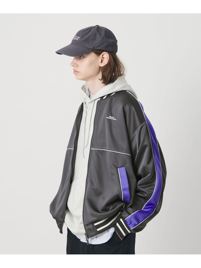 NICE WEATHER <NICE WEATHER>ロゴ トラックブルゾン ビューティー&ユース ユナイテッドアローズ ジャケット・アウター その他のジャケット・アウター グレー ブラック【送料無料】