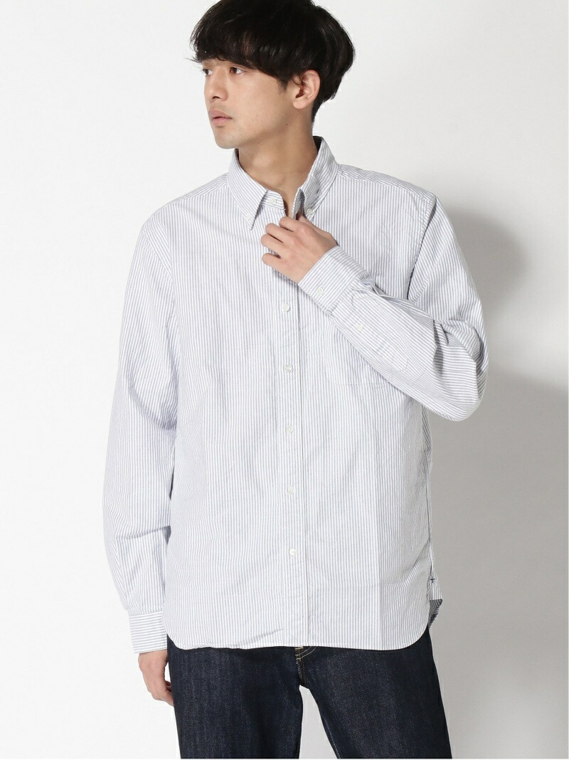 新規購入 カジュアルシャツ Beams Men Beams Plus ストライプ ボタンダウンシャツ ビームス メン シャツ ブラウス 長袖シャツ ブルー レッド 送料無料 Www Alidineinn Com Au