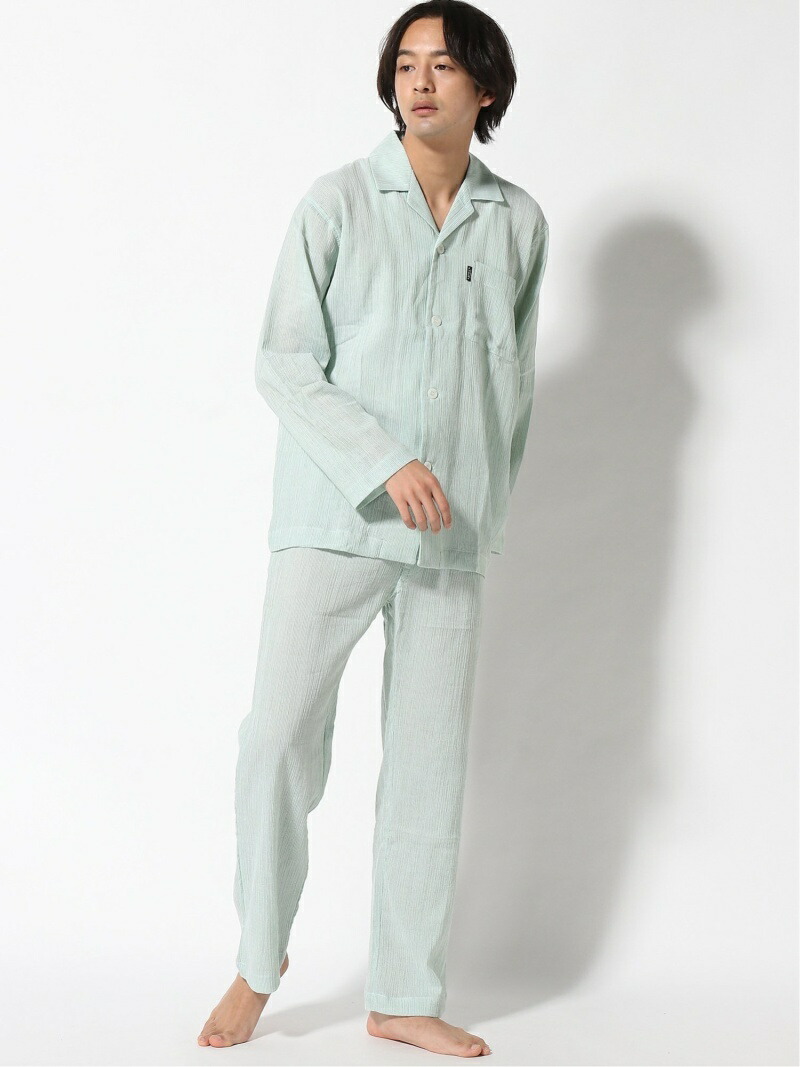 Lanvin Collection Lanvin Collection ピンストライプパジャマ レナウンインクス インナー ナイトウェア ルームウェア その他 グリーン ブルー 送料無料 Renown Inx メンズ インナー ナイトウェア レナウンインクス Lanvin Collection ご注文者様とお届け先が違う場合でも
