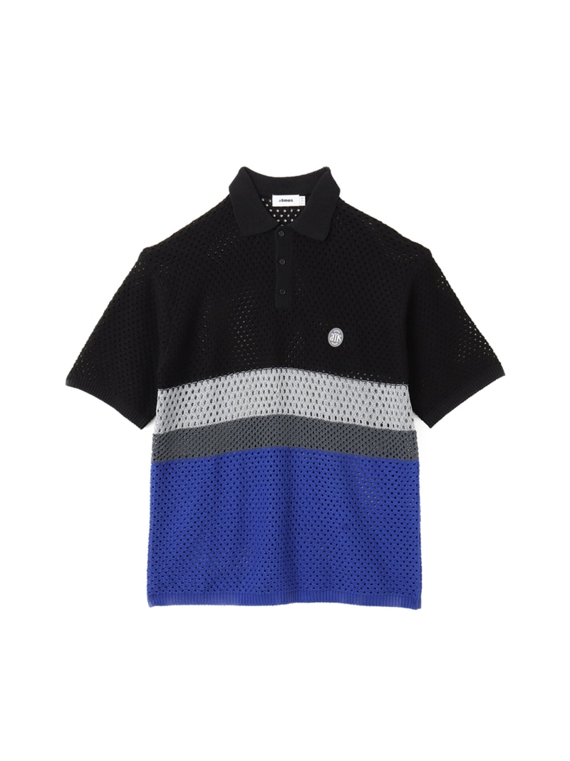 atmos atmos Crochet Polo Sweater BLACK アトモス トップス スポーツシャツ 黒いこと【貨物輸送無料】