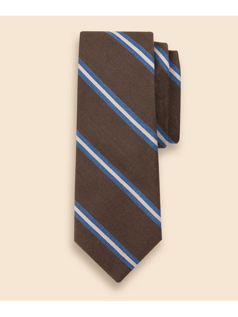 【SALE／30%OFF】BROOKS BROTHERS タッサーシルク/コットン BB#2ストライプタイ ブルックス ブラザーズ スーツ・フォーマル ネクタイ・蝶ネクタイ ブラウン レッド【RBA_E】【送料無料】