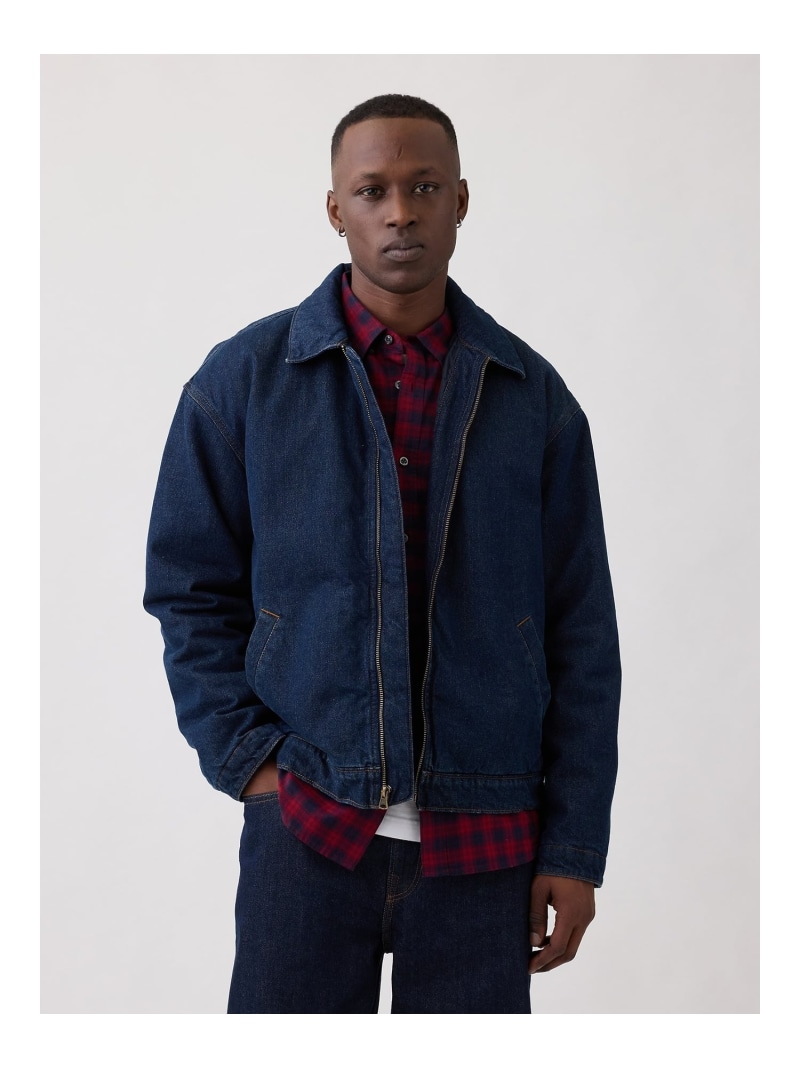 【SALE／40%OFF】GAP (M)リラックスフィット デニムジャケット ギャップ ジャケット・アウター デニムジャケット ネイビー【RBA_E】【送料無料】