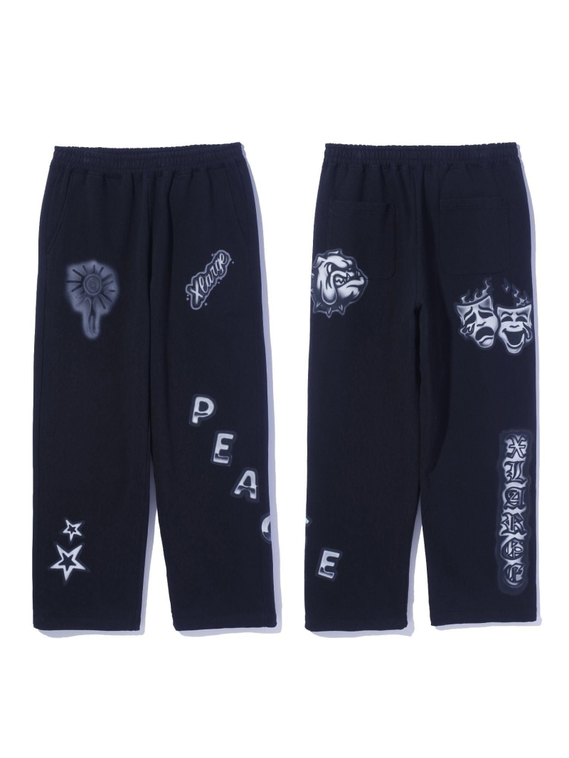 【SALE/30%OFF】XLARGE AIRBRUSH SWEAT PANTS エクストララージ パンツ その他のパンツ ブラック【RBA_E】【送料無料】| Fashion Men