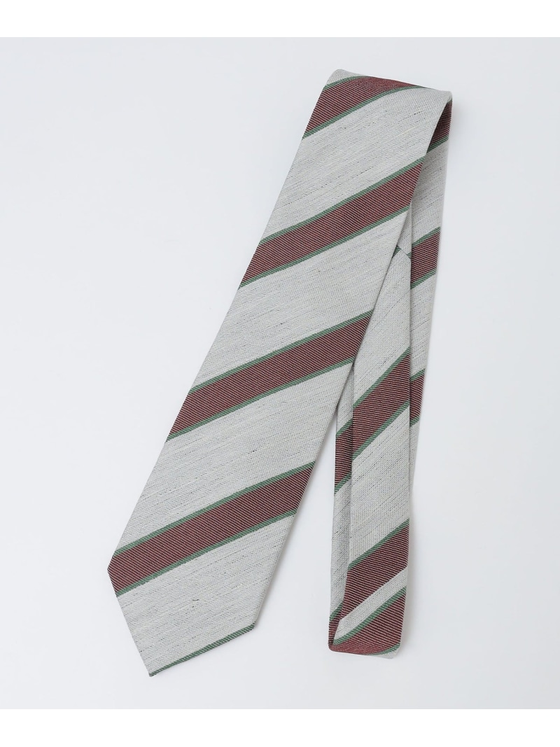 【SALE／40%OFF】SHIPS MEN Stefanobigi: シルク リネン メランジ ストライプ ネクタイ シップス スーツ・フォーマル ネクタイ・蝶ネクタイ ベージュ グレー【RBA_E】【送料無料】