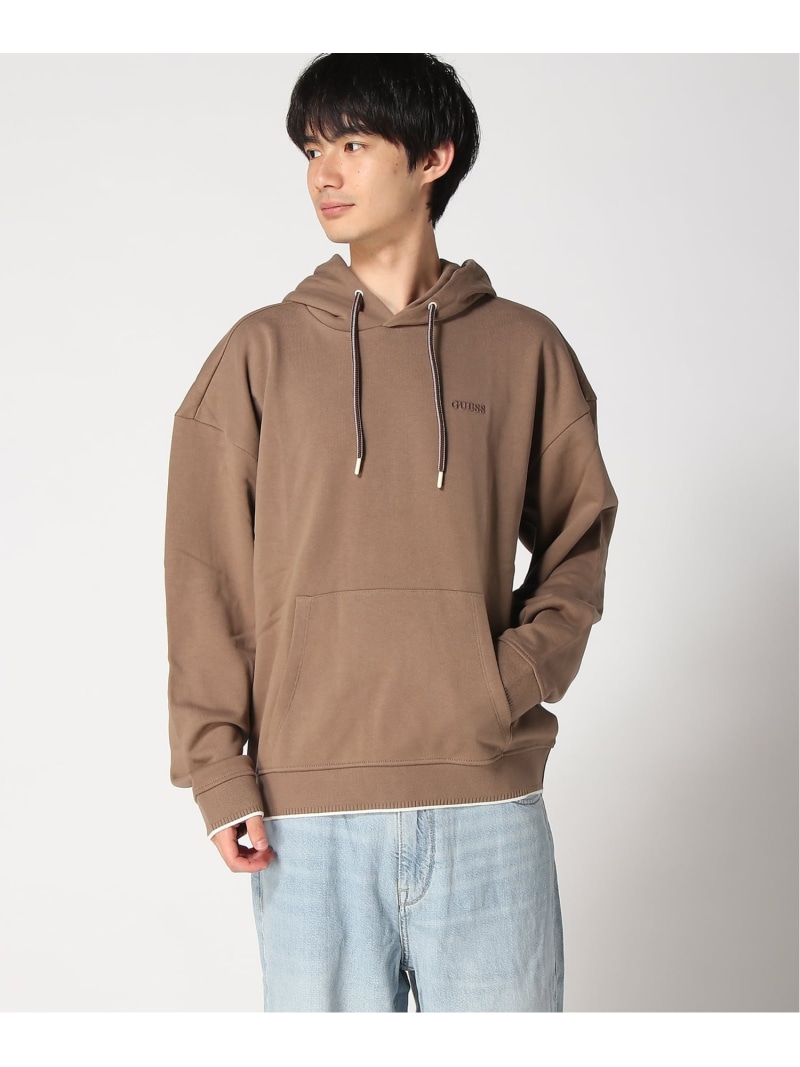 【SALE／10%OFF】GUESS GUESS/(M)FRANC Hoodie ゲス トップス パーカー・フーディー ホワイト ブラウン【RBA_E】【送料無料】｜ Fashion Men