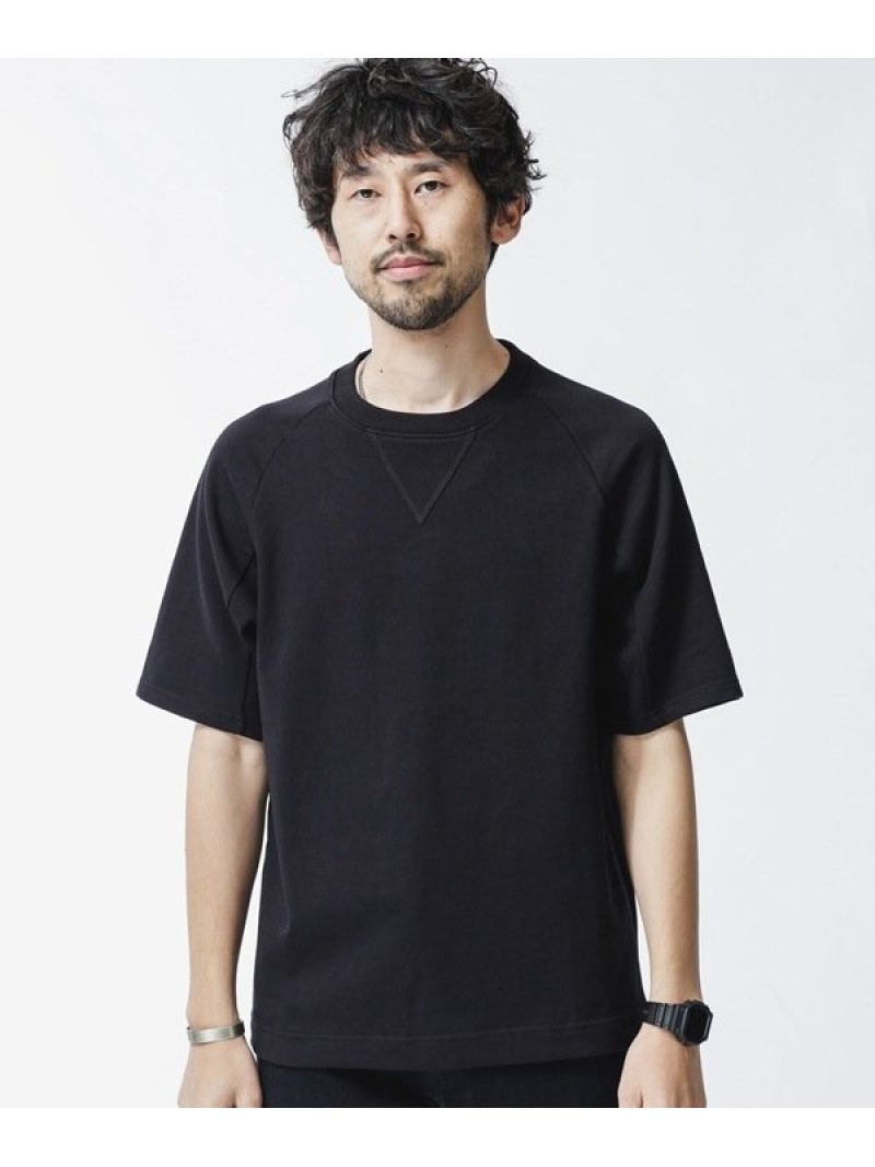 Nano Universe Coolmax裏毛ラグラン Tシャツ 半袖 ナノユニバース カットソー Tシャツ ブラック グレー Tajikhome Com