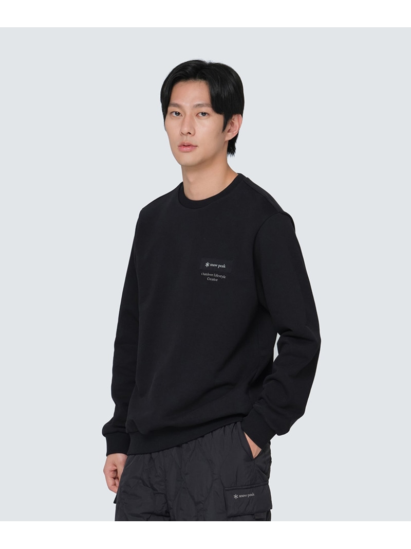 Snow Peak Land woven patch sweatshirt スノーピーク トップス スウェット・トレーナー 薄墨色 黒いこと【貨物輸送無料】