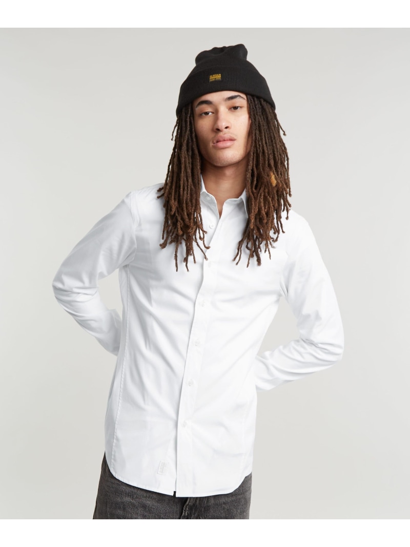 【SALE/30%OFF】G-Star RAW 【公式ショップ】UNIFORM SLIM SHIRT/ワンポイントポプリンクリーンスリムシャツ ジースターロゥ トップス シャツ・ブラウス ホワイト【RBA_E】【送料無料】| Fashion Men