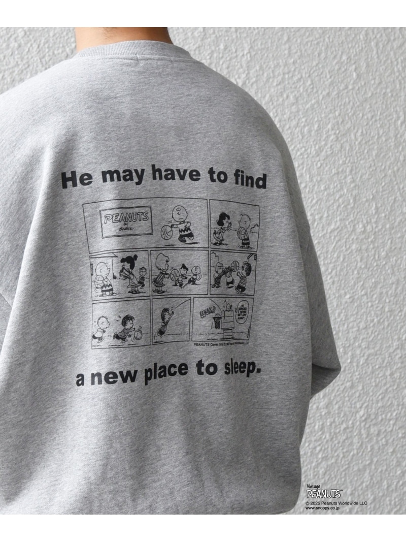 SHIPS any SHIPS any: SNOOPY コラボ コミック グラフィック プリント スウェット◇ シップス トップス スウェット・トレーナー ネイビー グレー【送料無料】