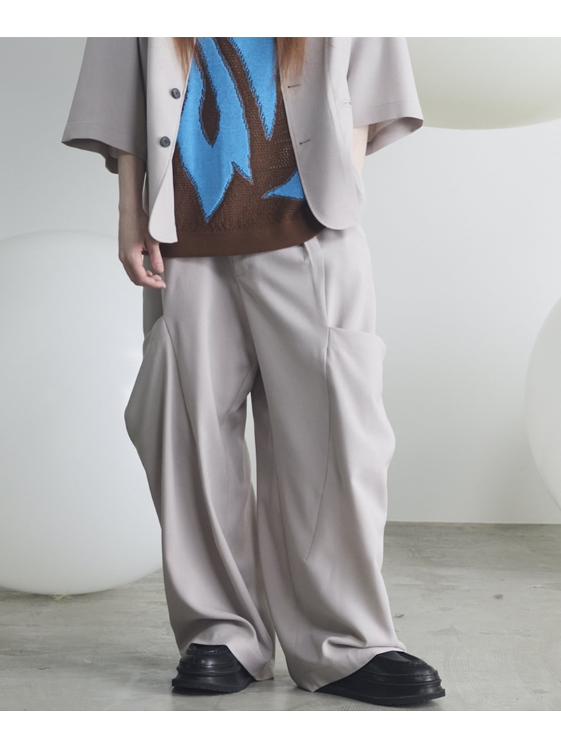 MAISON SPECIAL Linen Mix Slab Side Big Pocket Prime-Wide Pants メゾンスペシャル パンツ スラックス・ドレスパンツ ベージュ ブラック グレー【先行予約】*【送料無料】
