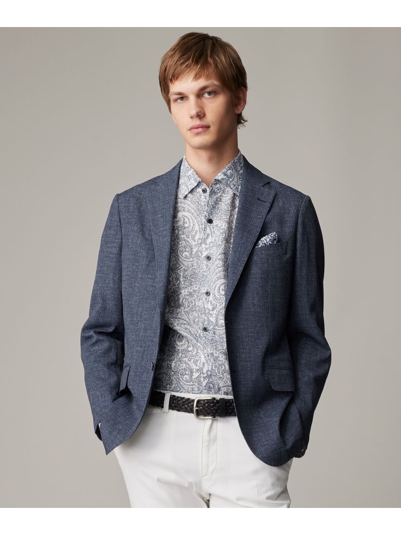 JOSEPH ABBOUD 清涼感【キングサイズ・弱撥水/イージーケア/軽量/ストレッチ】クールピケ ジャケット ジョセフアブード ジャケット・アウター テーラードジャケット・ブレザー ネイビー グレー【送料無料】