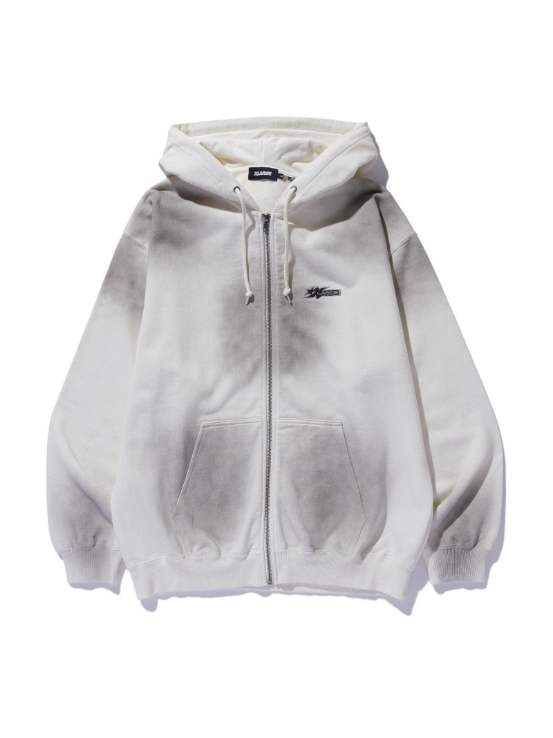 XLARGE SPRAY DYED ZIP UP HOODED SWEATSHIRT エクストララージ トップス スウェット・トレーナー 黒いこと 米国海軍 白いこと【貨物輸送無料】