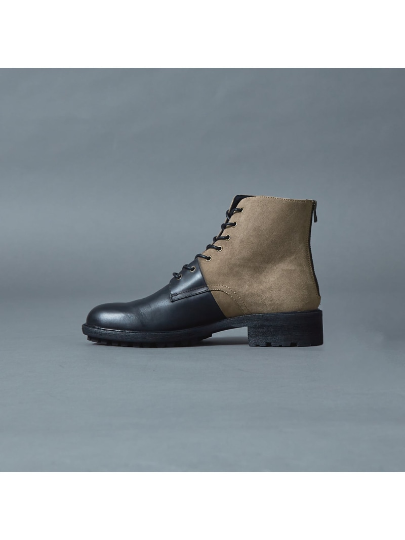 【SALE／30%OFF】alfredoBANNISTER 【定番】ベロア切替 レースアップブーツ アルフレッド・バニスター シューズ・靴 ブーツ ブラック グレー ブラウン ベージュ【RBA_E】【送料無料】