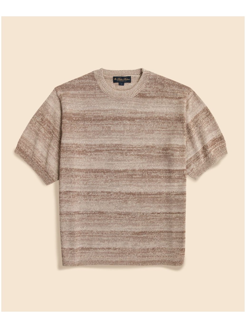 【SALE／20%OFF】BROOKS BROTHERS コットンブレンド グラデーション ショートスリーブ クルーネックセーター ブルックス ブラザーズ トップス ニット ネイビー ブラウン【RBA_E】【送料無料】｜ Fashion Men 11,704円