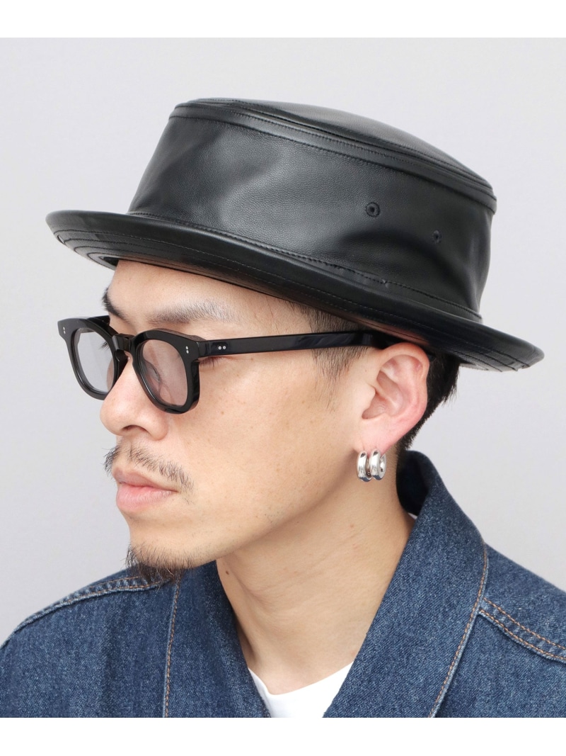 ReqHatter ポークパイハット 本革 ラムレザー メンズ レディース レザーハット 羊革 帽子 エー.エム.エス. 帽子 ハット ブラック【送料無料】 15,400円