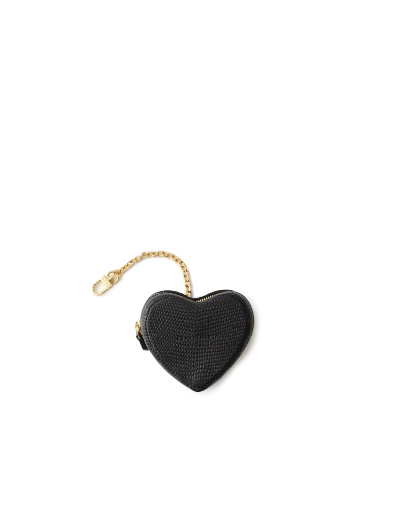 【SALE／30%OFF】BONAVENTURA ハート ミニポーチ チェーン付き (リザードエンボスレザー) ボナベンチュラ 財布・ポーチ・ケース その他の財布・ポーチ・ケース ブラック【RBA_E】【送料無料】｜ Fashion Men