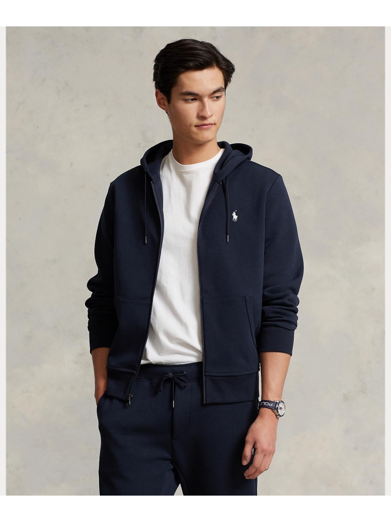 POLO RALPH LAUREN ダブル編み物 フルジップ フーディ ラルフローレン トップス パーカー・フーディー 米国海軍【貨物輸送無料】