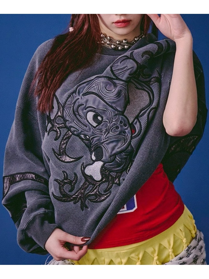 GALFY 【GALFY】汚れた状態種族ワーヘルロンTEE ネバーマインドザエックスユー／チカシツプラス トップス カットソー・プルオーバー 白いこと 薄墨色【貨物輸送無料】