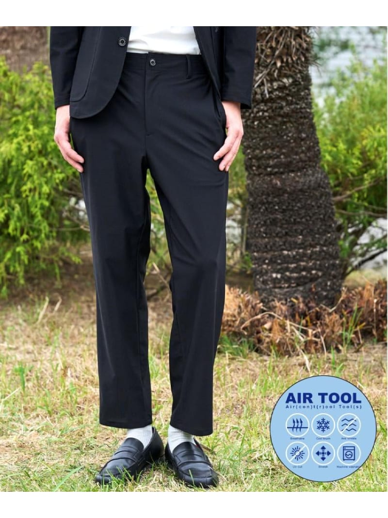 【SALE／10%OFF】DRESSTERIOR 【セットアップ可/当たること冷感/UVとり捨てる/ウォッシャブル】AIRTOOL クールストレッチパンツ 御召しものテリア ズボン下 余分の物のズボン下 赤銅色 黒いこと【RBA_E】【貨物輸送無料】