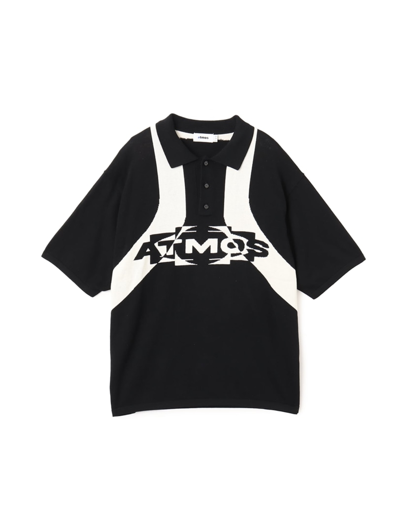 atmos atmos Knit Polo Shirt BLACK アトモス トップス 編み物 黒いこと【貨物輸送無料】