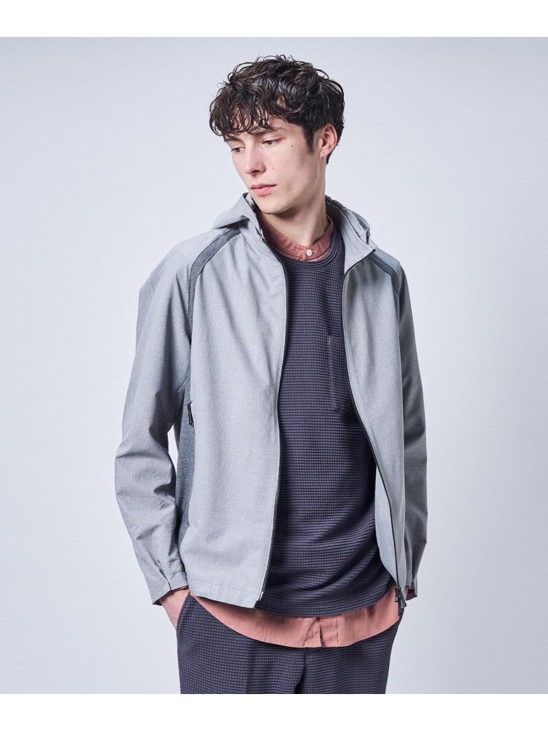 【SALE／30%OFF】JOSEPH HOMME 【LEON 6月号掲載】クールドッツストレッチ フードブルゾン ジョゼフ オム ジャケット・アウター ブルゾン・ジャンパー ブラック グレー ネイビー【RBA_E】【送料無料】
